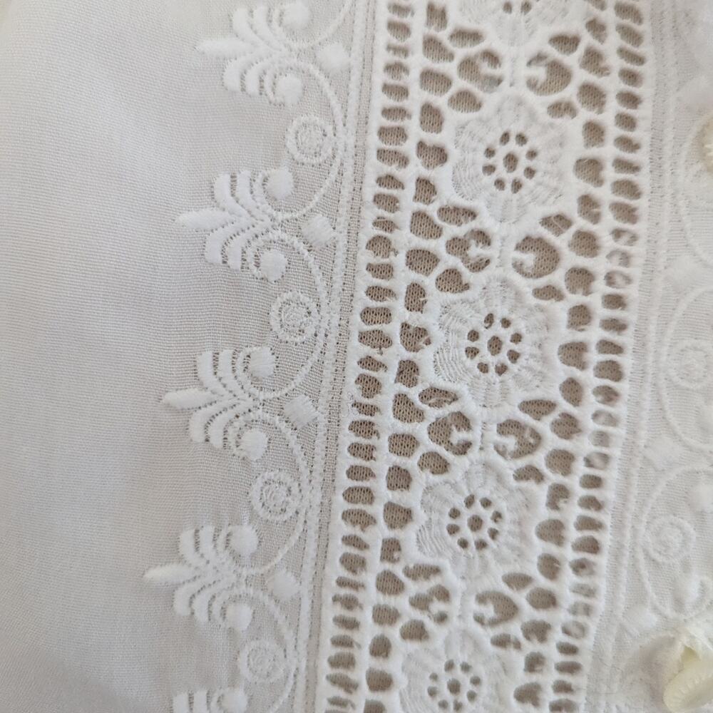 Women's Vintage Adelaar 12 White Lace Button Down Blouse USA MADE SPOT - Picture 7 of 10